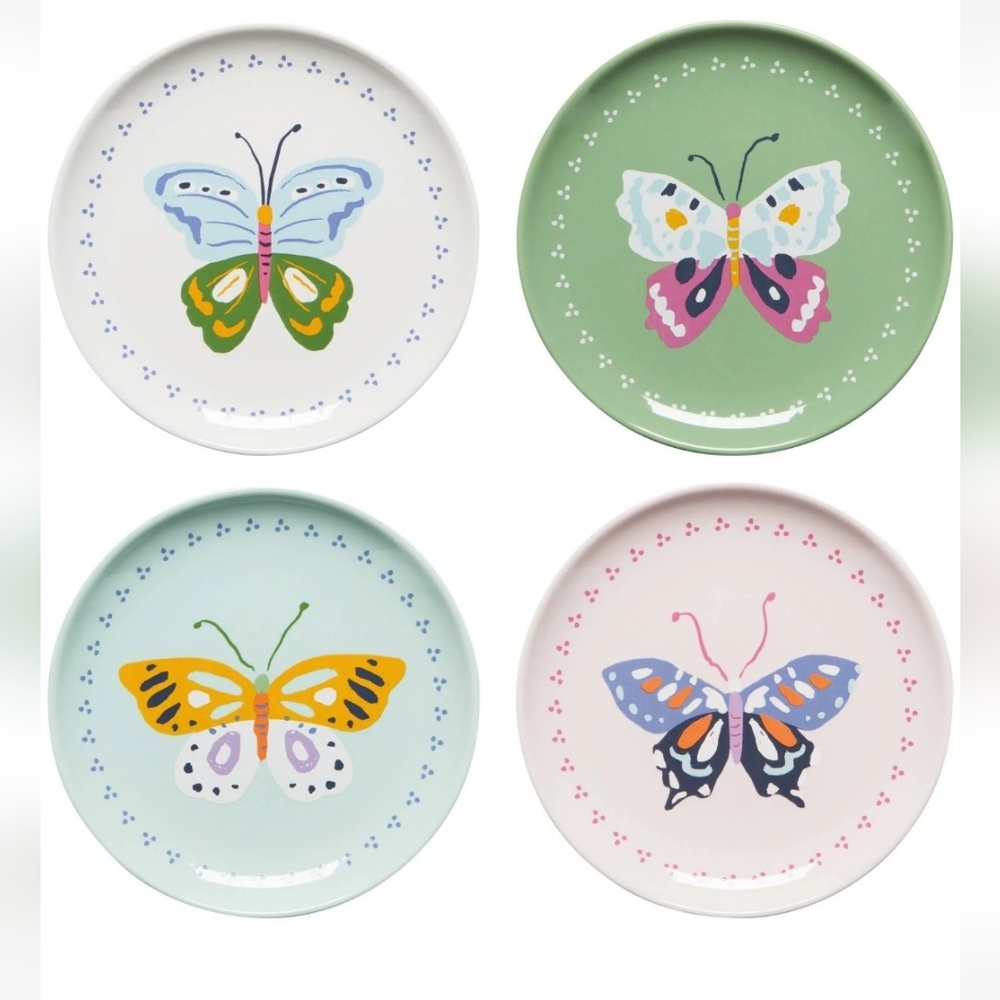 Danica Jubilee FLUTTER BY butterfly 6.5” Appetizer Plates Set of 4